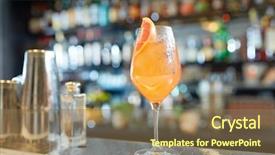  Presentation with fruit cocktail - Presentation design consisting of fruit spirit - alcohol drinks and luxury concept background and a violet colored foreground