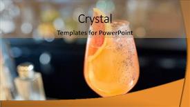  Presentation with cocktail bar - PPT layouts having fruit spirit - alcohol drinks and luxury concept background and a coral colored foreground