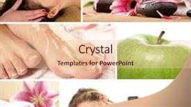  Presentation with culture and medical treatment - Presentation theme having fruit spirit - attractive lady getting spa treatment background and a lemonade colored foreground