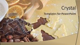  Presentation with spirit - Colorful PPT theme enhanced with fruit spirit - christmas cookie dough cookie cutters backdrop and a coral colored foreground