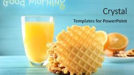  Presentation with spirit - Colorful theme enhanced with fruit spirit - crispy waffles on blue wooden backdrop and a  colored foreground