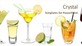  Presentation with spirit - PPT layouts featuring fruit spirit - delicious cocktails on white background background and a cream colored foreground