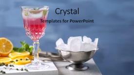  Presentation with wine - Slide set with fruit spirit - glass of delicious wine spritzer background and a teal colored foreground