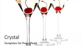  Presentation with magnify glass - Presentation theme featuring fruit spirit - glass of martini with cherry background and a white colored foreground