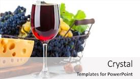 Presentation with red wine cheese - Theme enhanced with fruit spirit - glass red wine with grapes background and a white colored foreground