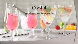  Presentation with wine - Slide deck enhanced with fruit spirit - glasses of delicious wine spritzer background and a soft green colored foreground