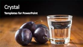  Presentation with brandy - Theme with fruit spirit - plum brandy and plums tasty background and a black colored foreground