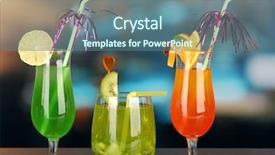  Presentation with bright - Slide deck enhanced with fruit spirit - set of different drinks background and a ocean colored foreground