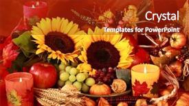  Presentation with harvest - PPT theme having fruit spirit - still life and harvest background and a tawny brown colored foreground
