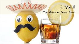  Presentation with tequila - Cool new presentation design with fruit spirit - tequila glass and mexican toys backdrop and a blonde colored foreground