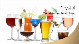  Presentation with alcoholic beverages - Slides having fruit spirit - variety of alcoholic drinks beverages background and a white colored foreground