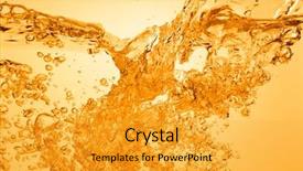  Presentation with fruit drink - Presentation enhanced with fruit splash - orange summer drink with bubbles background and a gold colored foreground