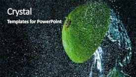  Presentation with fruit water - PPT theme enhanced with fruit splashing in the water background and a black colored foreground