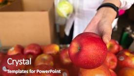  Presentation with fresh fruit retailer - Colorful slide deck enhanced with fruit stack at the marketplace backdrop and a tawny brown colored foreground