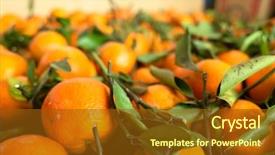  Presentation with leafy greens and fruit - Amazing PPT layouts having fruit stacked on the marketplace backdrop and a  colored foreground