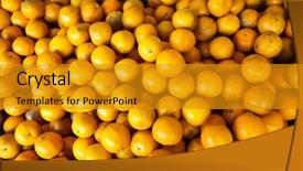  Presentation with orange fruit - Theme having fruit stacked on the marketplace background and a  colored foreground
