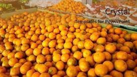  Presentation with orange fruit - Colorful slide set enhanced with fruit stacked on the marketplace backdrop and a  colored foreground