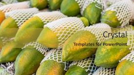  Presentation with taiwan - Colorful presentation theme enhanced with fruit stacked on the marketplace backdrop and a yellow colored foreground