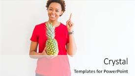  Presentation with african american families - Colorful presentation design enhanced with fruit surprised with an idea backdrop and a  colored foreground