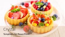  Presentation with fruit - Slide deck with fruit-tart-assorted-of-fruit background and a yellow colored foreground