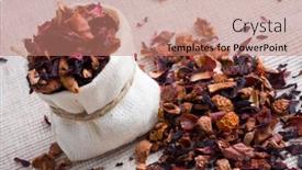  Presentation with tea - Audience pleasing presentation theme consisting of fruit-tea-in-small-sack backdrop and a  colored foreground