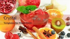  Presentation with guava fruits fresh green fruit - Audience pleasing presentation theme consisting of fruit tea with fresh fruits backdrop and a red colored foreground