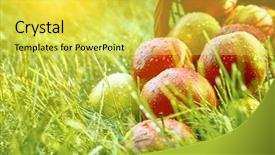  Presentation with fruit trees - Colorful slides enhanced with fruit trees - apple in garden backdrop and a yellow colored foreground