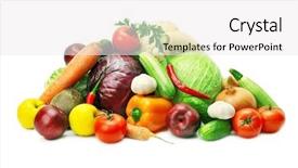  Presentation with vegetables - Beautiful presentation theme featuring fruit truck - set vegetables isolated backdrop and a white colored foreground