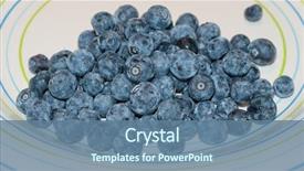  Presentation with blueberries - PPT theme having fruit vaccinium - american blueberries on a plate background and a  colored foreground