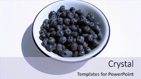  Presentation with blueberries - PPT theme with fruit vaccinium - fresh blueberries v corymbosum background and a light blue colored foreground