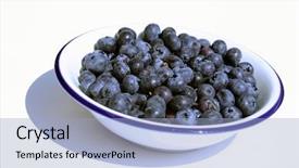  Presentation with blueberries - PPT theme consisting of fruit vaccinium - fresh blueberries v corymbosum background and a light blue colored foreground