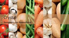  Presentation with healthy food - Amazing slide deck having fruit veg - collage of healthy food background backdrop and a coral colored foreground