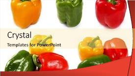  Presentation with peppers - PPT theme with fruit veg - peppers in different colors background and a  colored foreground