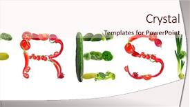  Presentation with vegetables - Amazing PPT theme having fruit veg - word fresh made of vegetables backdrop and a lemonade colored foreground