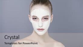  Presentation with cosmetics natural - PPT theme consisting of fruit vegetable treatment - beautiful spa woman in facial background and a lemonade colored foreground