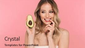  Presentation with pink beauty - Beautiful PPT layouts featuring fruit vegetable treatment - beauty portrait of a lovely backdrop and a coral colored foreground