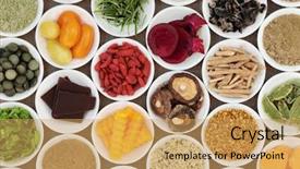  Presentation with brain medicine - Cool new PPT theme with fruit vegetables bee grain pollen backdrop and a yellow colored foreground