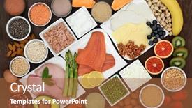  Presentation with food body - Audience pleasing theme consisting of fruit vegetables seeds and nut backdrop and a red colored foreground