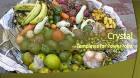  Presentation with vegetables - Presentation theme with grey cliff mountains with strange background and a gray colored foreground.