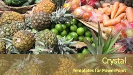  Presentation with monopoly and market competition in economics - Beautiful presentation design featuring fruit vegies - lots ov vegitables at th backdrop and a tawny brown colored foreground