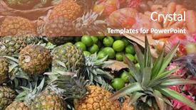  Presentation with market - Audience pleasing PPT layouts consisting of fruit vegies - lots ov vegitables at th backdrop and a coral colored foreground