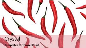 Presentation with chili - Amazing presentation design having fruit vegies - red chili peppers on white backdrop and a coral colored foreground