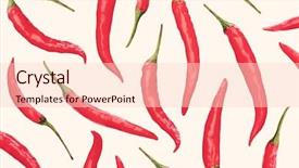  Presentation with chili - Colorful slide set enhanced with fruit vegies - red chili peppers on white backdrop and a lemonade colored foreground