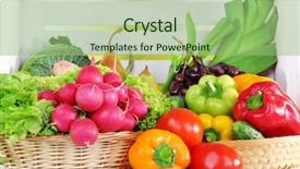  Presentation with border organic vegetables on wood - Slides enhanced with fruit vegies - vegetables in baskets on white background and a  colored foreground