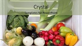  Presentation with box - Colorful PPT theme enhanced with fruit vegies - vegetables in white wooden box backdrop and a  colored foreground