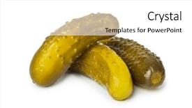  Presentation with organic farming and cucumber - Colorful presentation enhanced with fruit vinegar - pickles cucumber isolated on white backdrop and a white colored foreground