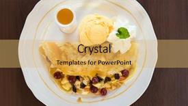  Presentation with ice cream cake - Colorful slide deck enhanced with fruit with ice cream backdrop and a yellow colored foreground