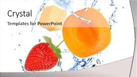  Presentation with fruit splash - Audience pleasing theme consisting of fruit with water splash over white backdrop and a white colored foreground