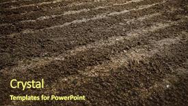  Presentation with soil texture - Presentation theme featuring fruitful - abstract perspective view to dark background and a tawny brown colored foreground