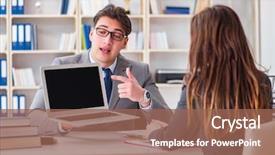  Presentation with meeting - Theme consisting of fruitful - business meeting between businessman background and a violet colored foreground